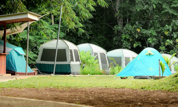 Sanctioned Homeless Camp set up in California courthouse parking lot.