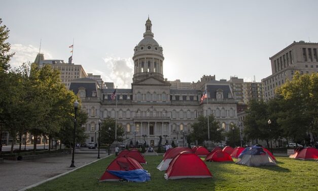 After three weeks an encampment outside Regina City Hall has grown to over 60 tents